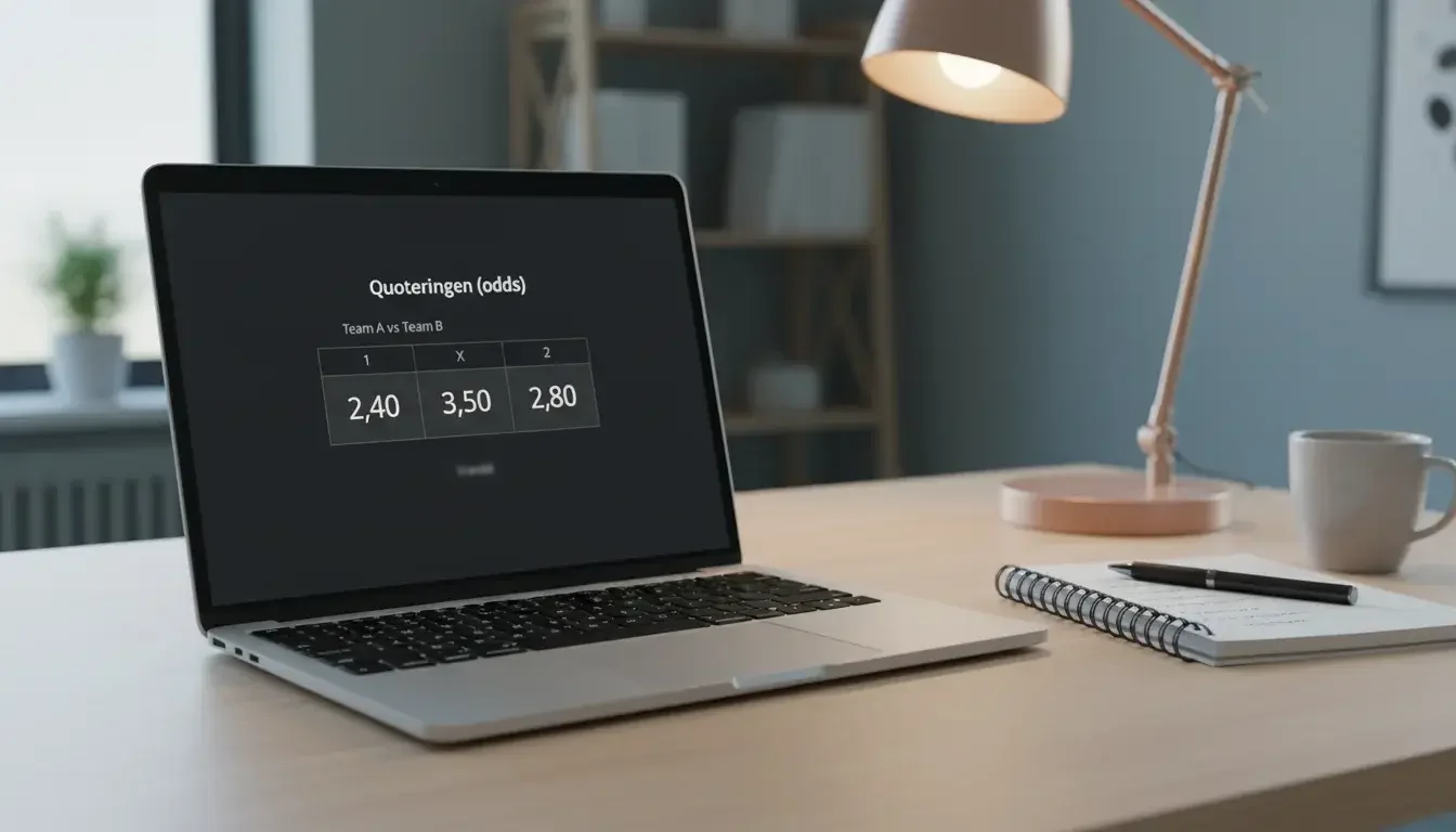 Scherm met decimale quoteringen voor een voetbalwedstrijd — odds uitleg